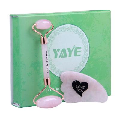 China face newcomer 2020 best hand gua sha scraping jade set facial massage roller slimming tool jade roller for sale