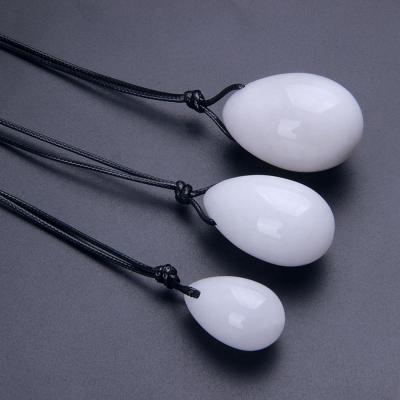 China World Natural White Jade Nephrite Jade Yoni Egg for Women Kegel Exerciser for sale