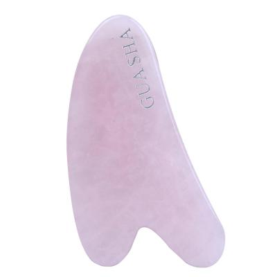 China Natural Body Rose Quartz Natural Jade Beauty Gua Sha Tip Massage Stones for sale