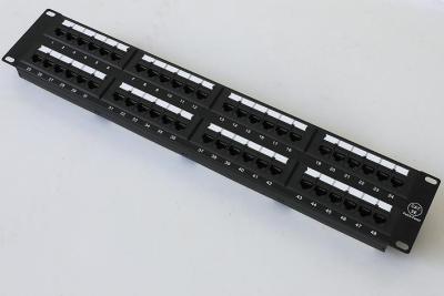 China 48 ports RJ-45 19'' Category 5e telephone Patch Panel 2U balck for sale