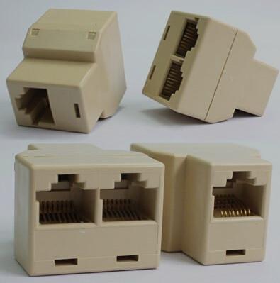 China RJ45 Cat 5 LAN Ethernet Splitter Connector Adapter for sale