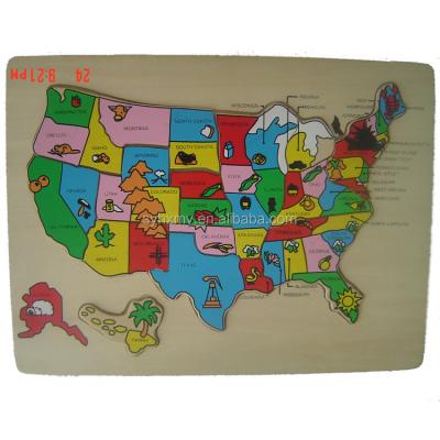 China Cartoon Toy Popular World Map Puzzle Wooden Children Simple Jigsaw Puzzle for sale