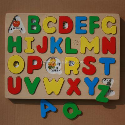 China Cartoon Toy Hot Selling Children Puzzle Wooden Alphabet Jigsaw Toy English Letter Puzzle for sale