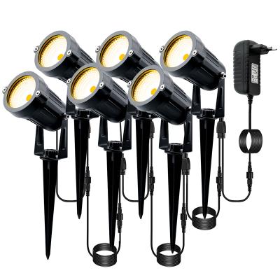 China Garden 6 Pack Outdoor LED Flood Light with 5W Socket Landscape Light with Ground Spike 3000K IP65 Waterproof Warm White for Garden for sale