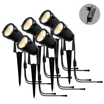 China Garden Spike Led Spotlight 12v 24v Landscape Path Light Kits Suppliers In 3W 6Pack Low Voltage COB Garden Spike Spotlight 12V Pathway Tree Uplighter for sale