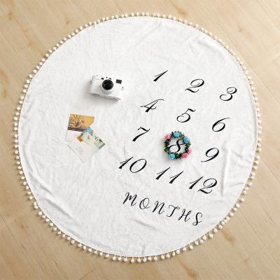 China High Quality Custom Made Baby Monthly Flannel Growth Tracker Blanket New Baby Gift Baby Milestone Blanket for sale