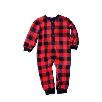 China Wholesale High Quality Breathable Monogram Buffalo Plaid Romper Long Johns Cotton Family Christmas Pajamas Sets for sale