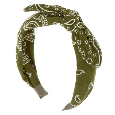 China Lovely Girls Women Ladies Hair Accessories Olive Green Hair Band Cloth Hair Decoration for sale