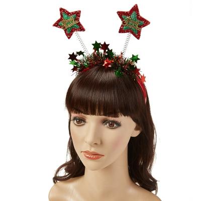 China Beautiful Shiny Merry Christmas Stars Hair Band Headband Lovely For Christmas Party Hair Accessories for sale