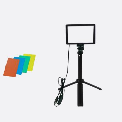 China PORTABLE Portable Fill in Camera LED Panel Video Light with 3 Cold Shoe 6500K for Camera Smartphone GoPro vlogging for sale