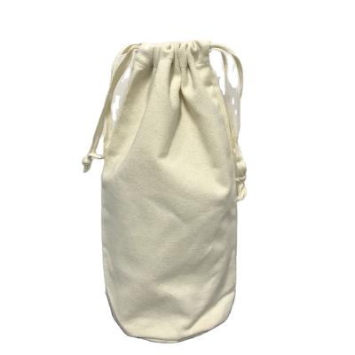 China Factory Price Eco - Friendly Custom Print Cotton Round Muslin Pouch Drawstring Bags for sale