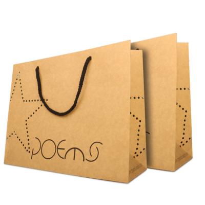 China Eco-friendly Custom Logo Print Wholesale Grocery White Brown Paper Gift Wrapping Bags With Handle for sale