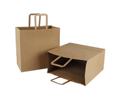 China Custom Made Biodegradable Logo Printed Brown Kraft Paper Shopping Bag The Biodegradable Paper Bag for sale