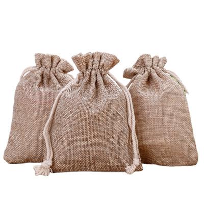 China Hessian Coffee Bean Hessian Packaging Hessian Bag Mini Hemp Jewelry Gift Bag Drawstring Bag Fashionable Hot Jute Pouch Sale for sale