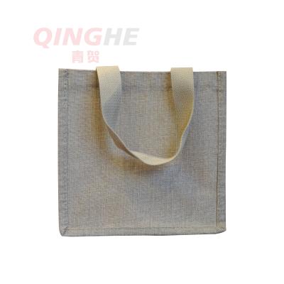 China Hot Selling Eco Promotional Jute Handled Carry Bags Hessian Bag With Custom Logo for sale