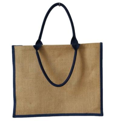 China 2020 Fashionable Eco Factory Supply Waterproof Hessian Burlap Reusable Tote Jute Shopping Bag for sale