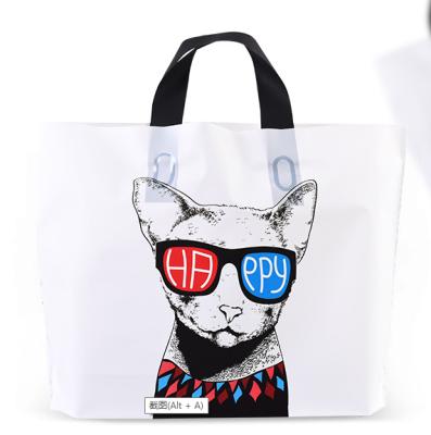 China Custom Printed Plastic Handled Shopping Bag Handle Bag Plastic Shopping Bags With Own Logo for sale