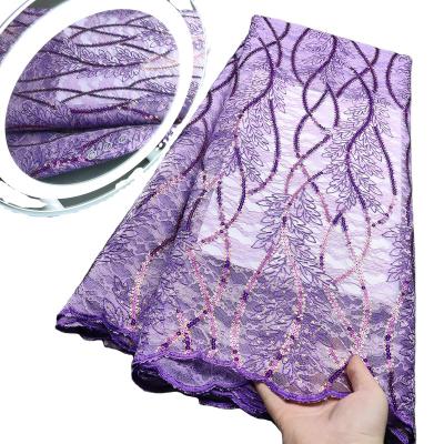 China Supoo 2022 Chantilly Lace Fabric African Wedding African Wedding Supoo Chantilly Sequins Bridal Sequin Fabric Water Soluble Cotton for sale