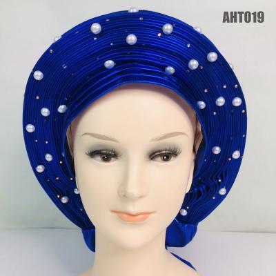 China beautiful women headtie with stones, hot sale african women headties AHT019 for sale