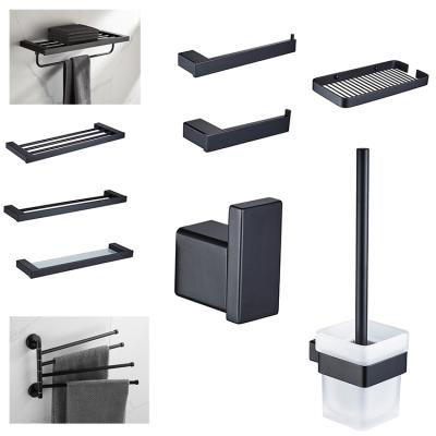 China Sustainable Square Towel Rack Towel Rack Modern Design Black Bathroom Accessories for sale