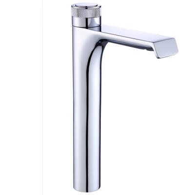 China Large Single Metered Basin Faucet Bathroom Basin Mixer Tap Copper Single Handle Sink Faucets Modern Bathroom Faucets for sale