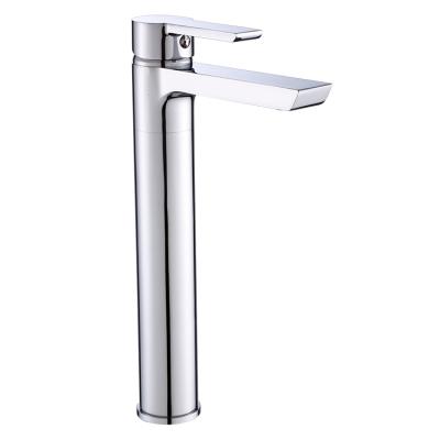 China Metered Faucets Single Handle Deck Mounted High Bathroom Lavatory BRASS Faucet for sale