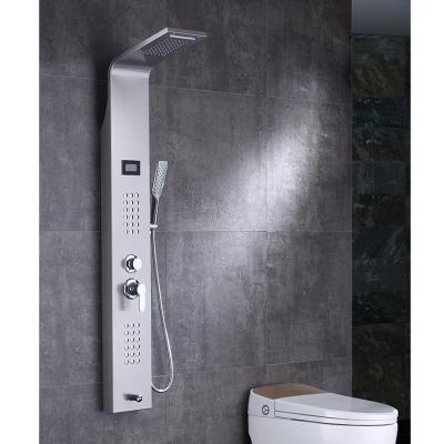 China Without Sliding Bar MEIYA Factory Stainless Steel Thermostatic Shower Panel Temperature Bathroom Shower Set for sale