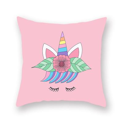 China Cute Animal Unicorn Good Quality Anti Dust Mite Printed Sofa Pillow Case Cover for sale