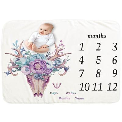 China Selling Milestone Baby Blanket Children's Photo Souvenir Warm Blanket CIA Knitting Blanket for sale