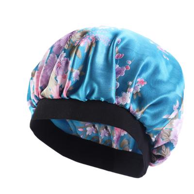 China Sunscreen wholesale silk hair hood shower hood silk fashion night sleep hair hood for sale