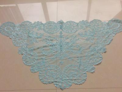 China elegant embroidered Barcelona veil  Authentic Spanish Medallion Mantillas with Baby blue color for sale