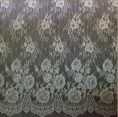 China French  Eyelash Lace Fabric with cord  for Bridal Dress with Ivory color for sale