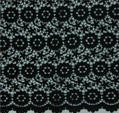 China Black Geometrics Chemical Lace Embroidery Fashion fabric for Garment Accessories for sale