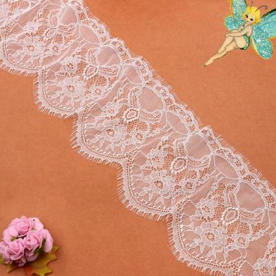 China eyelash lace border/lace edged  / soft lace with Black / Ivory Double Color for sale