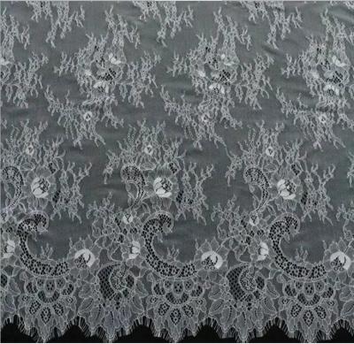 China Green Environmental Protection  Eyelash Lace Fabric  for Wedding Dress for sale