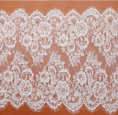 China Beautiful  Crochet  Eyelash Lace Edge Ivory Black Color  Double Side for sale