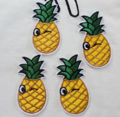 China Hot Fix Motif  Pineapple Embroidery Applique  for Jeans for sale