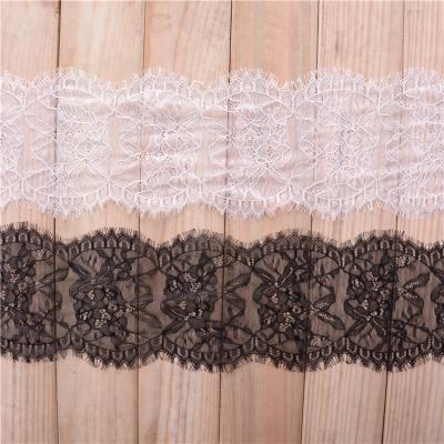 China 15 cm *3 yards  Underwear  Lace Border Eyelash lace edge with ivory black color in stock for sale