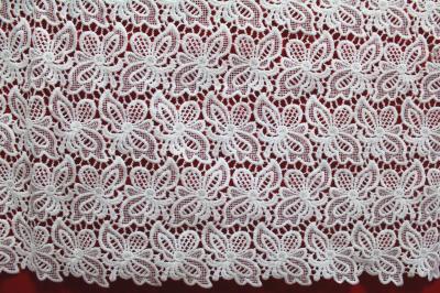 China Crochet polyester Chemical embroidery lace fabric for lady's dresses and Garment for sale