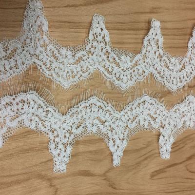 China Jacquard Cord Eyelash  Lace Border  for Wedding Bridal Dress for sale