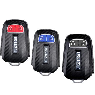 China Replace Hot Selling Car Key Case Carbon Fiber Pattern Smart Key Case Smart Key Electronic Key Bag For Isuzu MUX MUX Ranger DMAX for sale