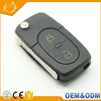 China For Car Auto Key Clipping Panic Flip Folding Remote Fob Car Key 2 Button Shell Case For Audi A4 for sale