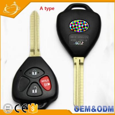 China For Auto Car Auto Car Flip Key Shell Without Battery Remote Uncut Black Key Cover Case With Car Logo For Toyota for sale