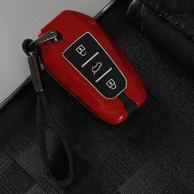 China 2019 Car Carbon Fiber Silicone Metal Carbon Shell Cover Case Remote Key FOB For Peugeot Citroen for sale