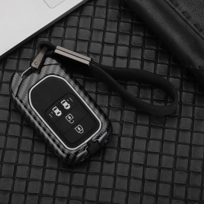 China Hot Selling Newest Carbon Fiber Metal Silicone Smart Car Key Cover Case For Honda Accord Civic City Urv Fit Crv Xrv for sale