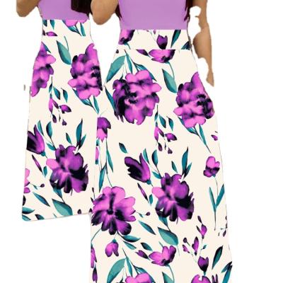 China 2021 Women's Clothing Dresses Breathable Summer Plus Size Boho One Piece Dress Ladies Formal Floral Slim Waist Long High Waist Dress for sale