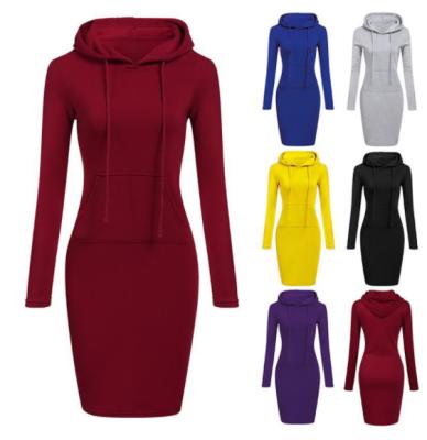 China Anti-shrink Hooded Women's Hoodies Women's Hooded Sweatshirt With Pockets Wholesale Comfort Colors Bodycon 2022 New Winter Hoodie Dress for sale