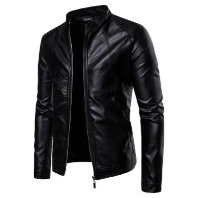 China Autumn Winter Fashion Motorcycle Men's PU Jacket Coat Business Male Black Leather Jackets QUICK DRY for sale