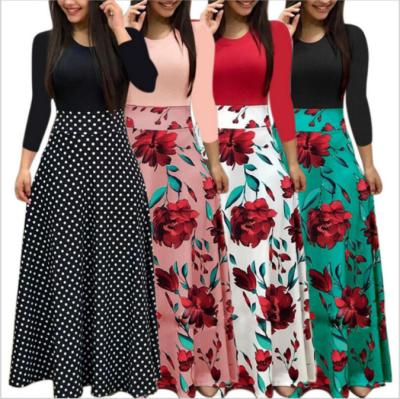 China Anti-Static Long Dresses 2022 Summer Floral Maxi Clothing Casual Fashion Vestido Ladies Spring Dress Feminine Women Dress for sale