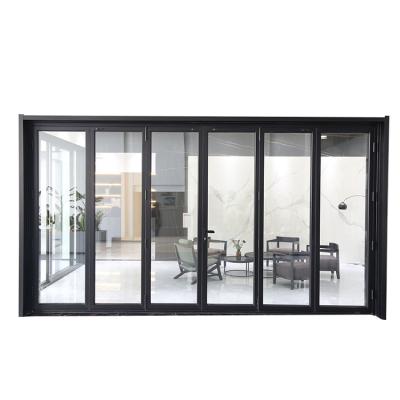 China Good Quality Folding Glass Door Interior Bi-folding Aluminum Doors Modern High Redemption Glass Doors for sale